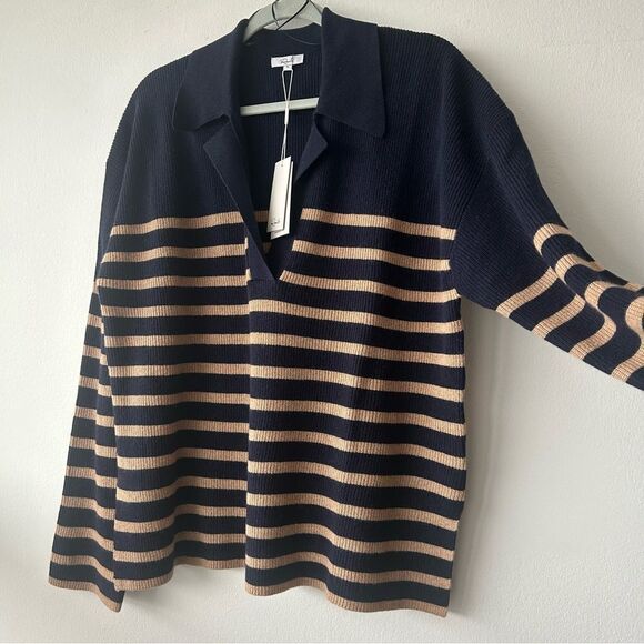 Rails Harris Sweater Camel Navy Stripe - Picture 4 of 13